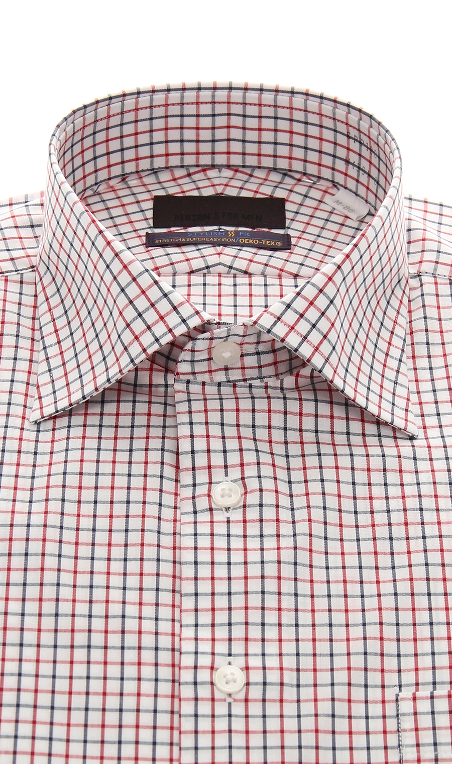 【訳アリ商品】ワイドカラースタイリッシュワイシャツ【SUPER EASYIRON】 レッド 首周り:39cm,裄丈:82cm