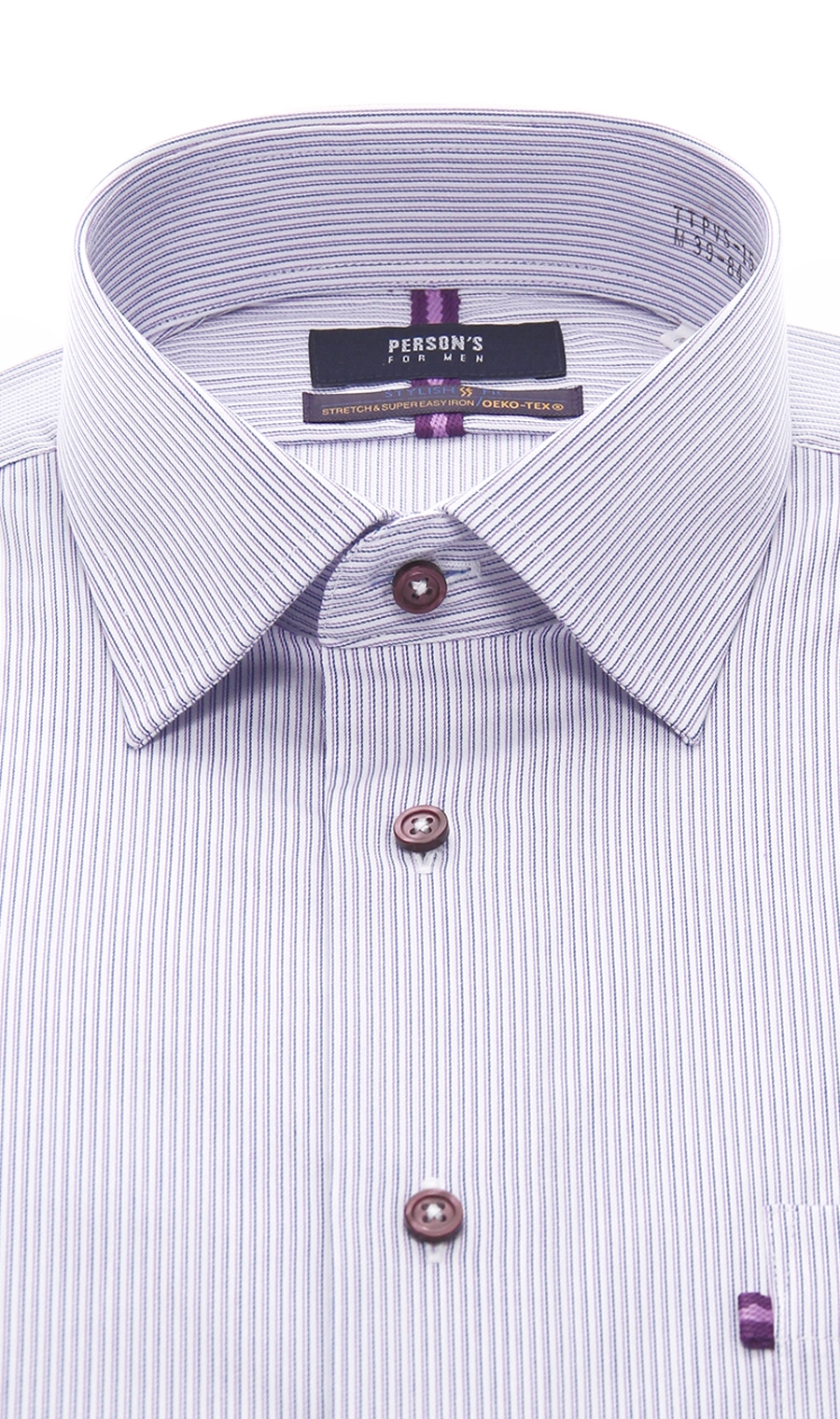 【訳アリ商品】ワイドカラースタイリッシュワイシャツ【JAPAN FABRIC】 パープル 首周り:39cm,裄丈:84cm