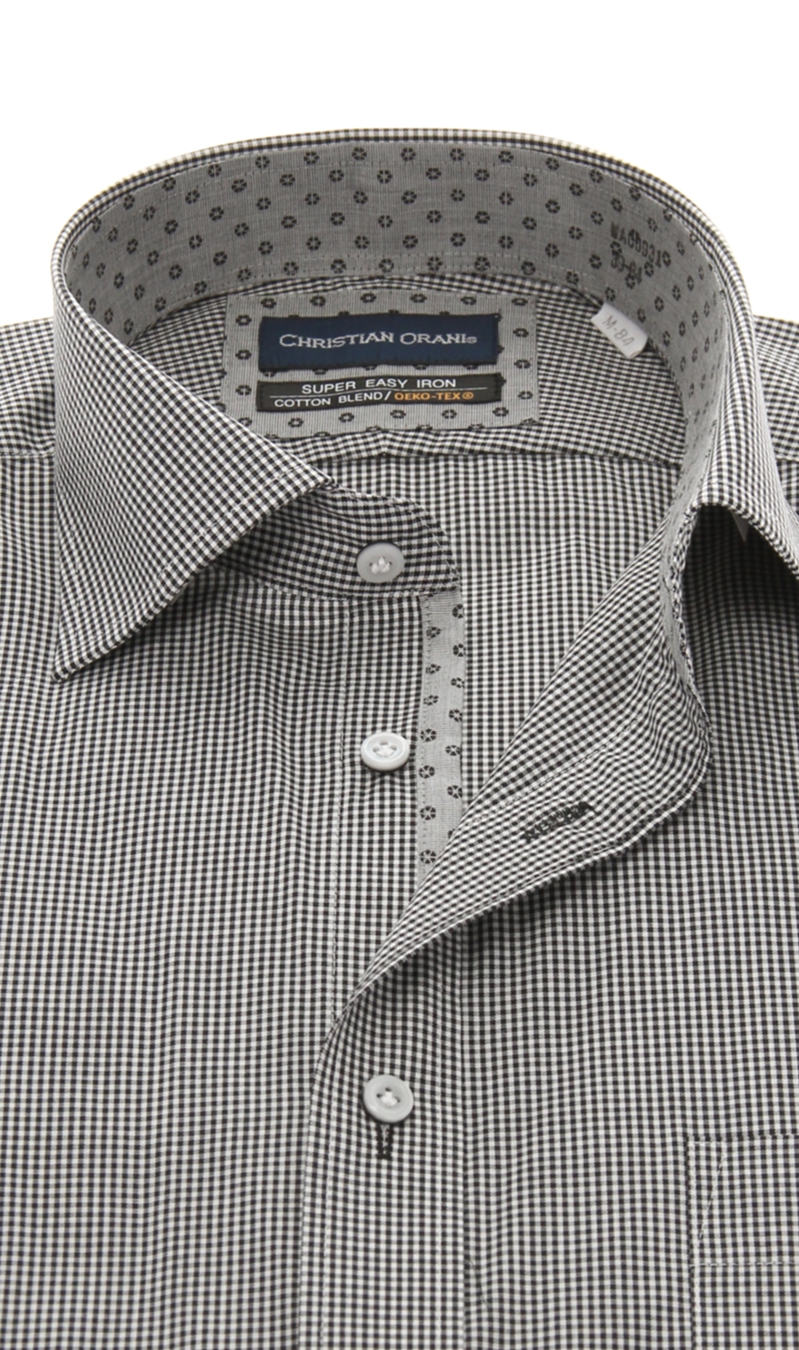 【訳アリ商品】ワイドカラースタンダードワイシャツ【SUPER EASYIRON】 ブラック 首周り:37cm,裄丈:82cm