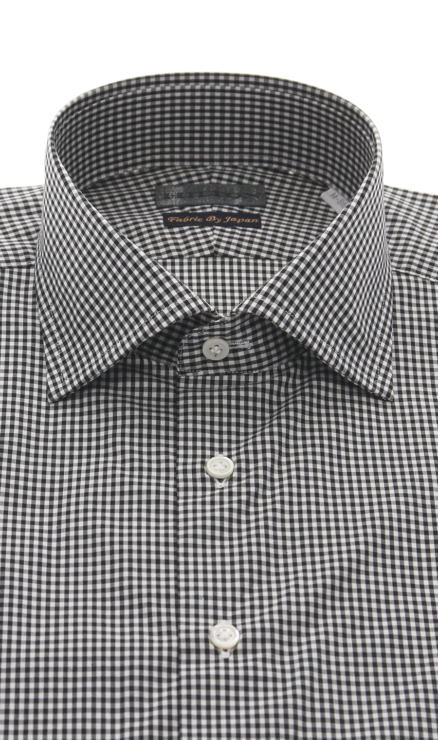 【訳アリ商品】ワイドカラースタイリッシュワイシャツ【綿100%】 ブラック 首周り:39cm,裄丈:86cm