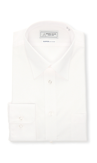 レギュラーカラーワイシャツ【白無地】