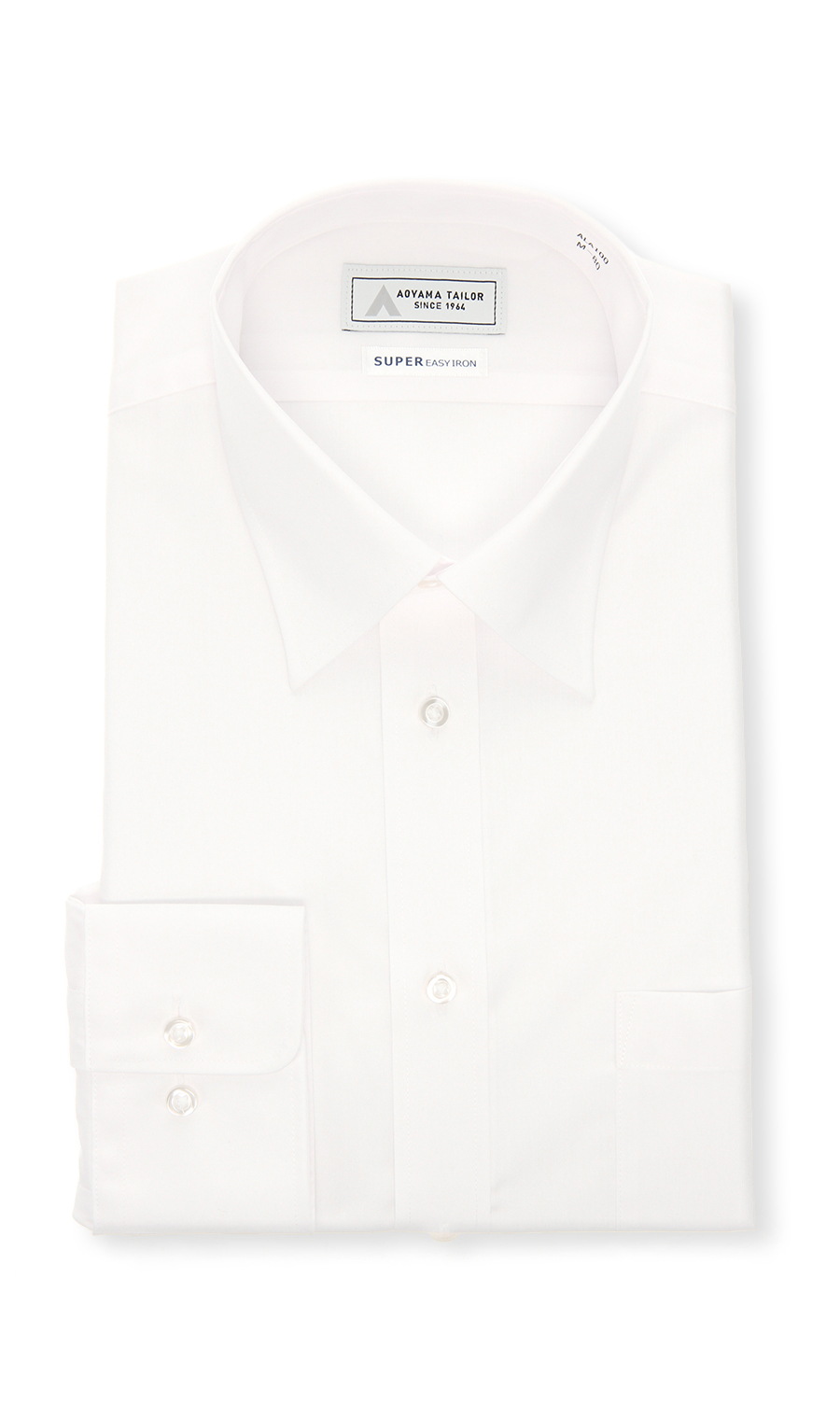 レギュラーカラーワイシャツ【白無地】 ホワイト 首周り:39cm,裄丈:80cm