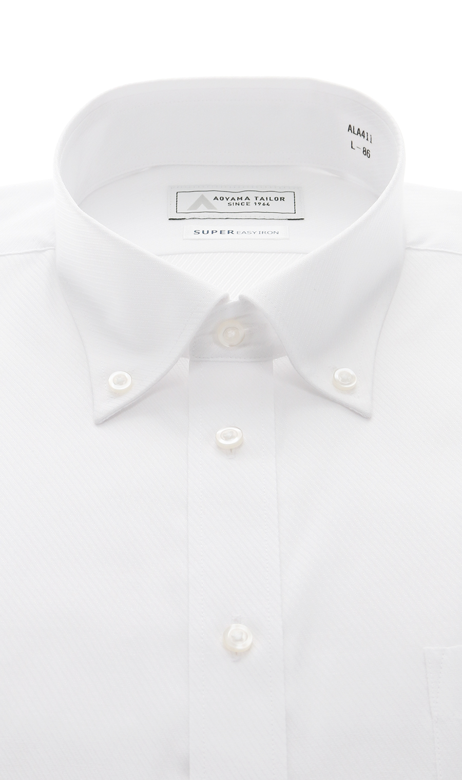 ボタンダウンワイシャツ ホワイト 首周り:37cm,裄丈:78cm
