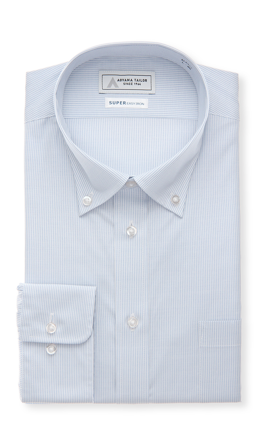 ボタンダウンワイシャツ ブルー 首周り:37cm,裄丈:78cm