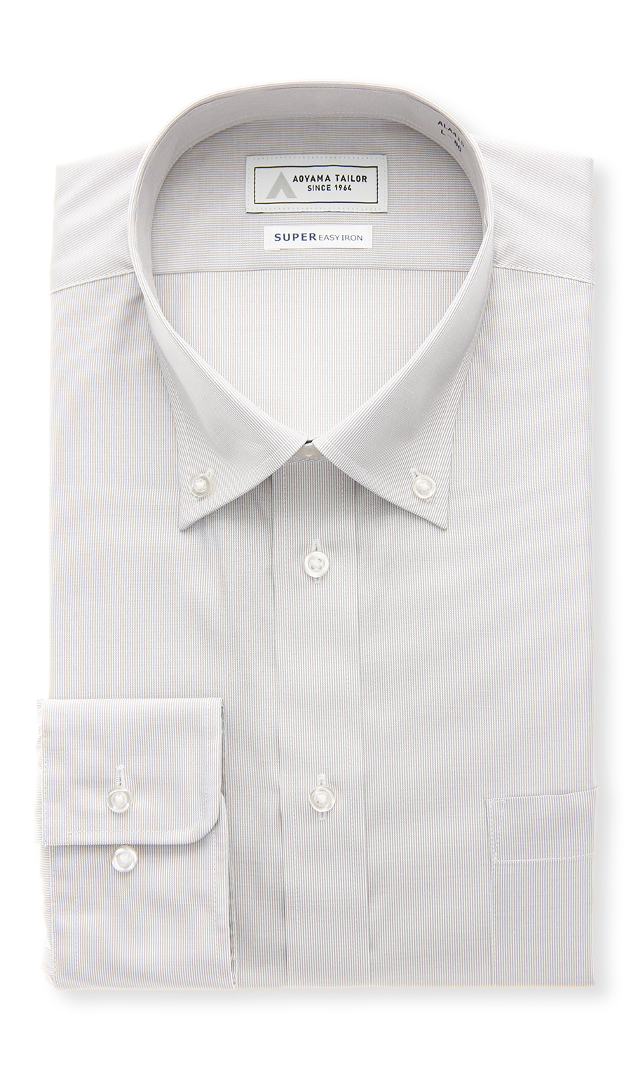 ボタンダウンワイシャツ グレー 首周り:37cm,裄丈:78cm