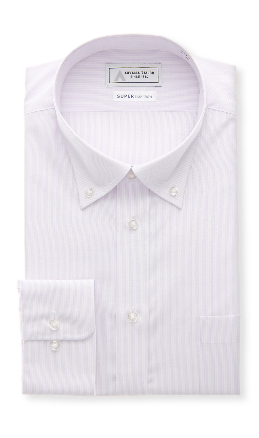 ボタンダウンワイシャツ パープル 首周り:37cm,裄丈:78cm