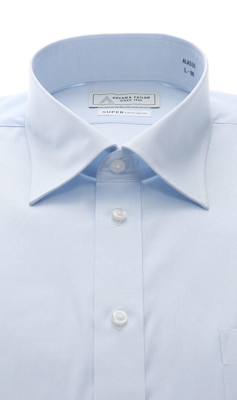 ワイドカラーワイシャツ ブルー 首周り:37cm,裄丈:78cm