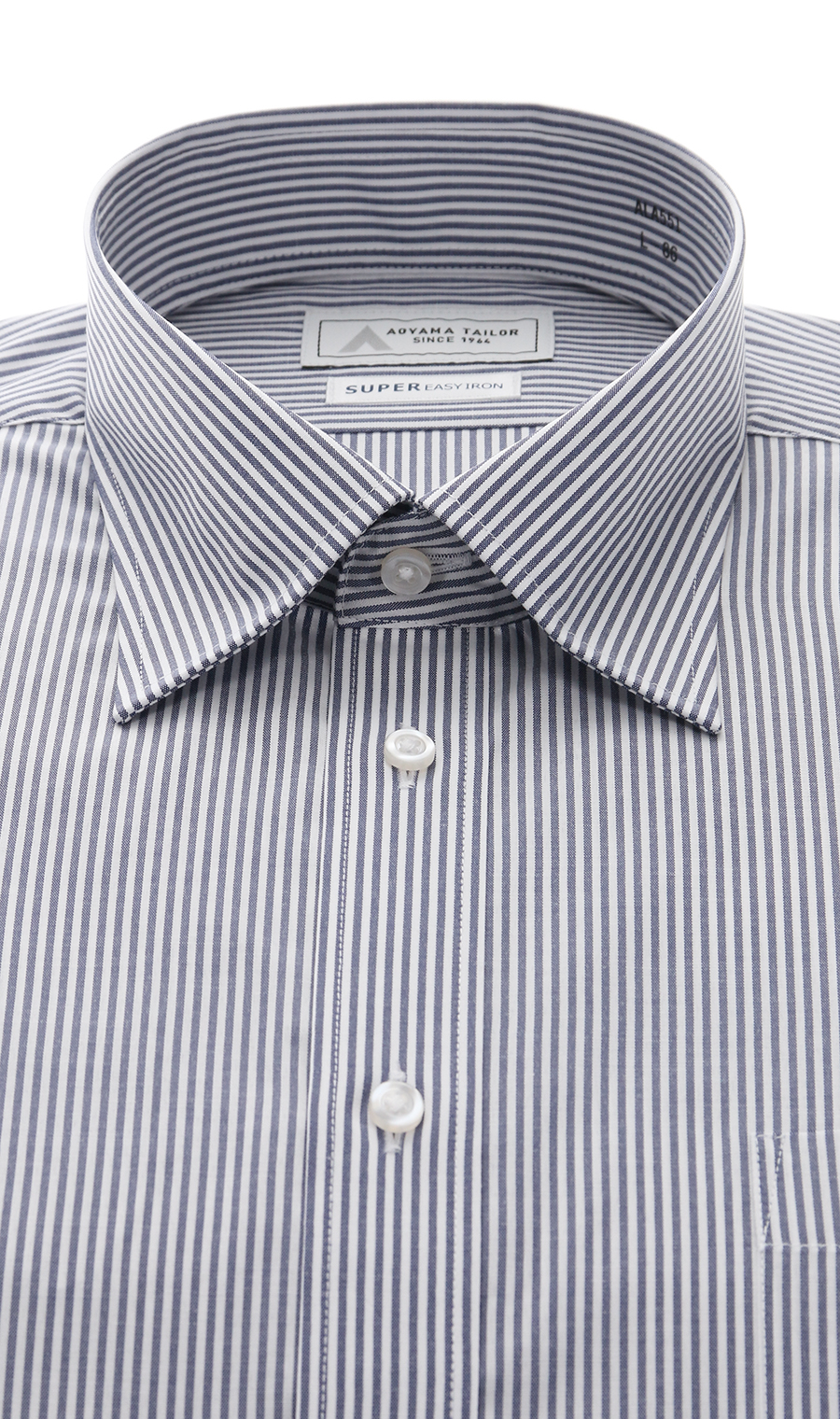 ワイドカラーワイシャツ【キング＆トール】 ネイビー 首周り:45cm,裄丈:84cm