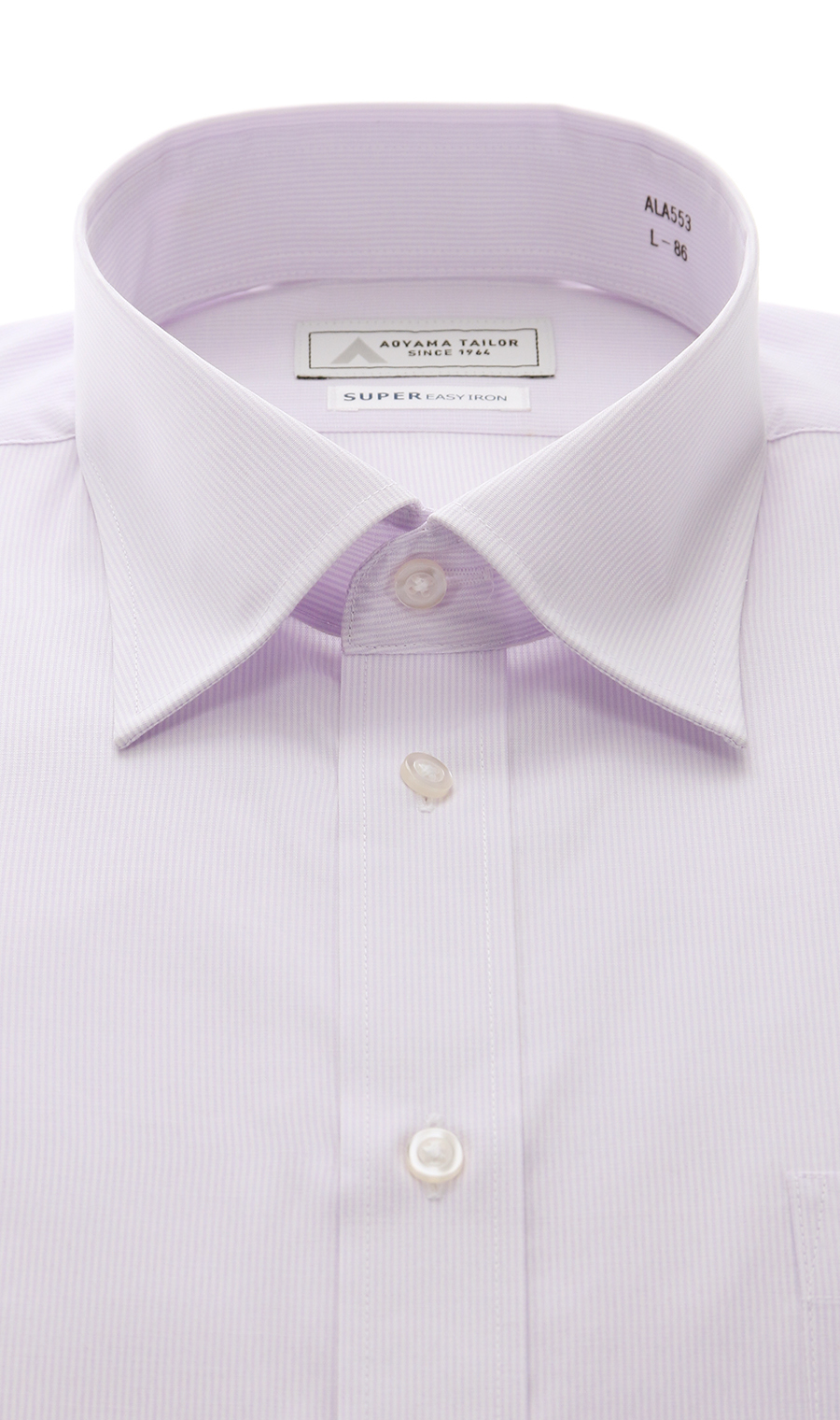 ワイドカラーワイシャツ パープル 首周り:37cm,裄丈:78cm