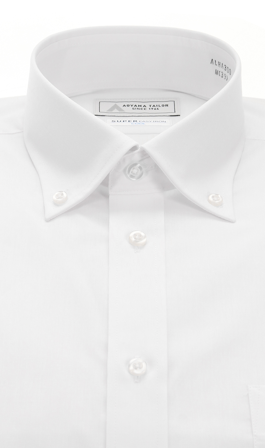 ボタンダウンワイシャツ【半袖】【キング】【白無地】 ホワイト 首周り:45cm,裄丈:00