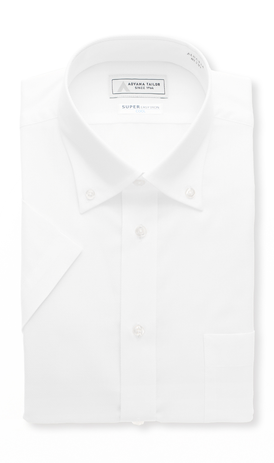 ボタンダウンワイシャツ【半袖】 ホワイト 首周り:41cm,裄丈:00