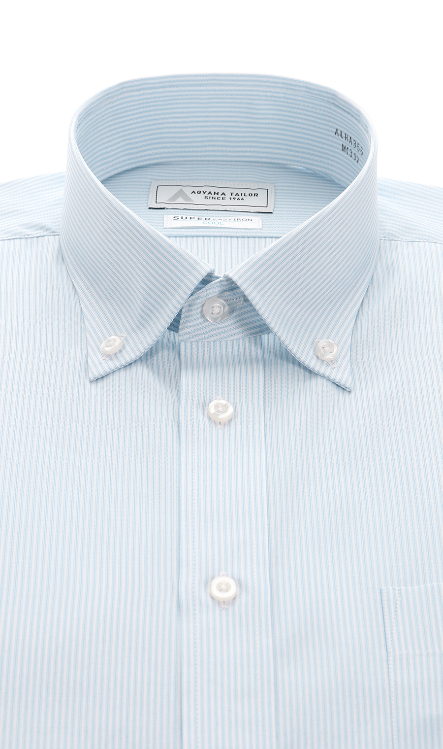 ボタンダウンワイシャツ【半袖】【キング】 ブルー 首周り:45cm,裄丈:00