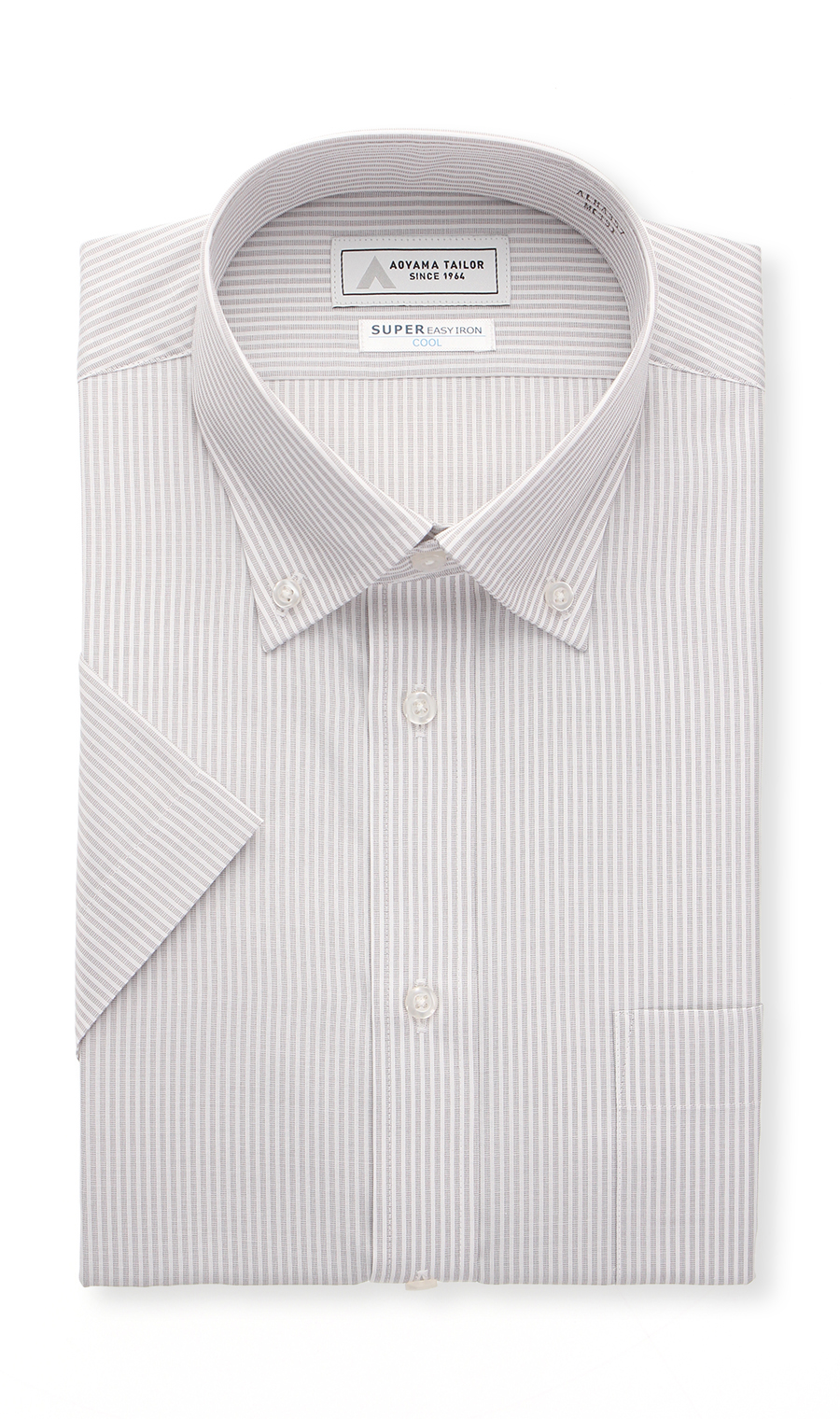 ボタンダウンワイシャツ【半袖】 グレー 首周り:41cm,裄丈:00