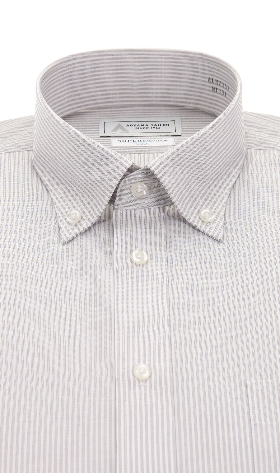 ボタンダウンワイシャツ【半袖】【キング】 グレー 首周り:45cm,裄丈:00