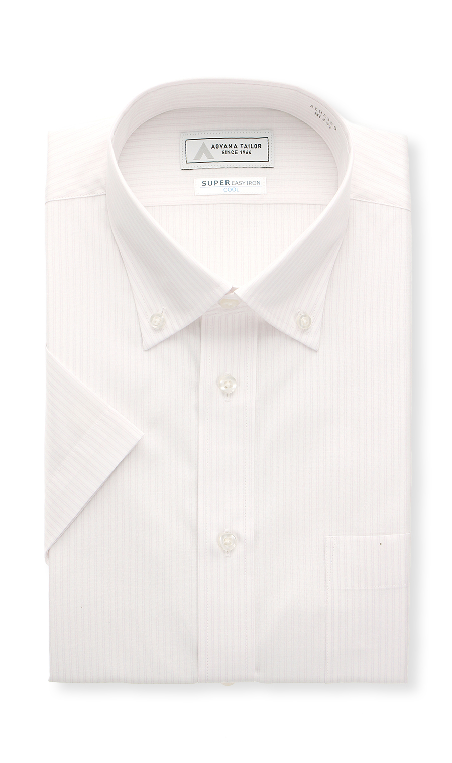 ボタンダウンワイシャツ【半袖】【キング】 パープル 首周り:45cm,裄丈:00