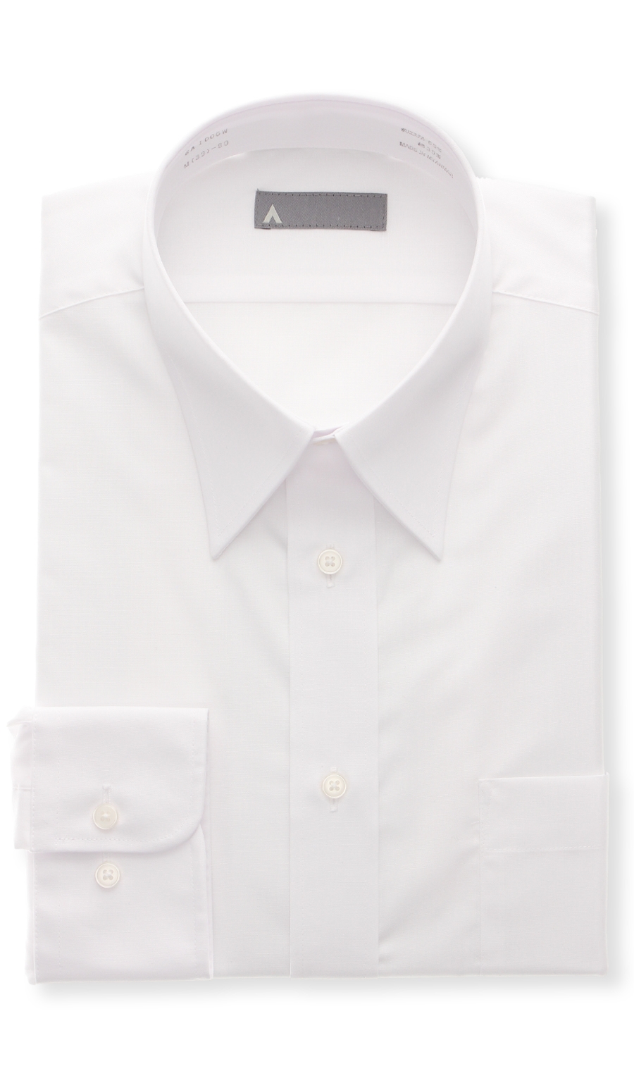 レギュラーカラースタンダードワイシャツ ホワイト 首周り:41cm,裄丈:80cm