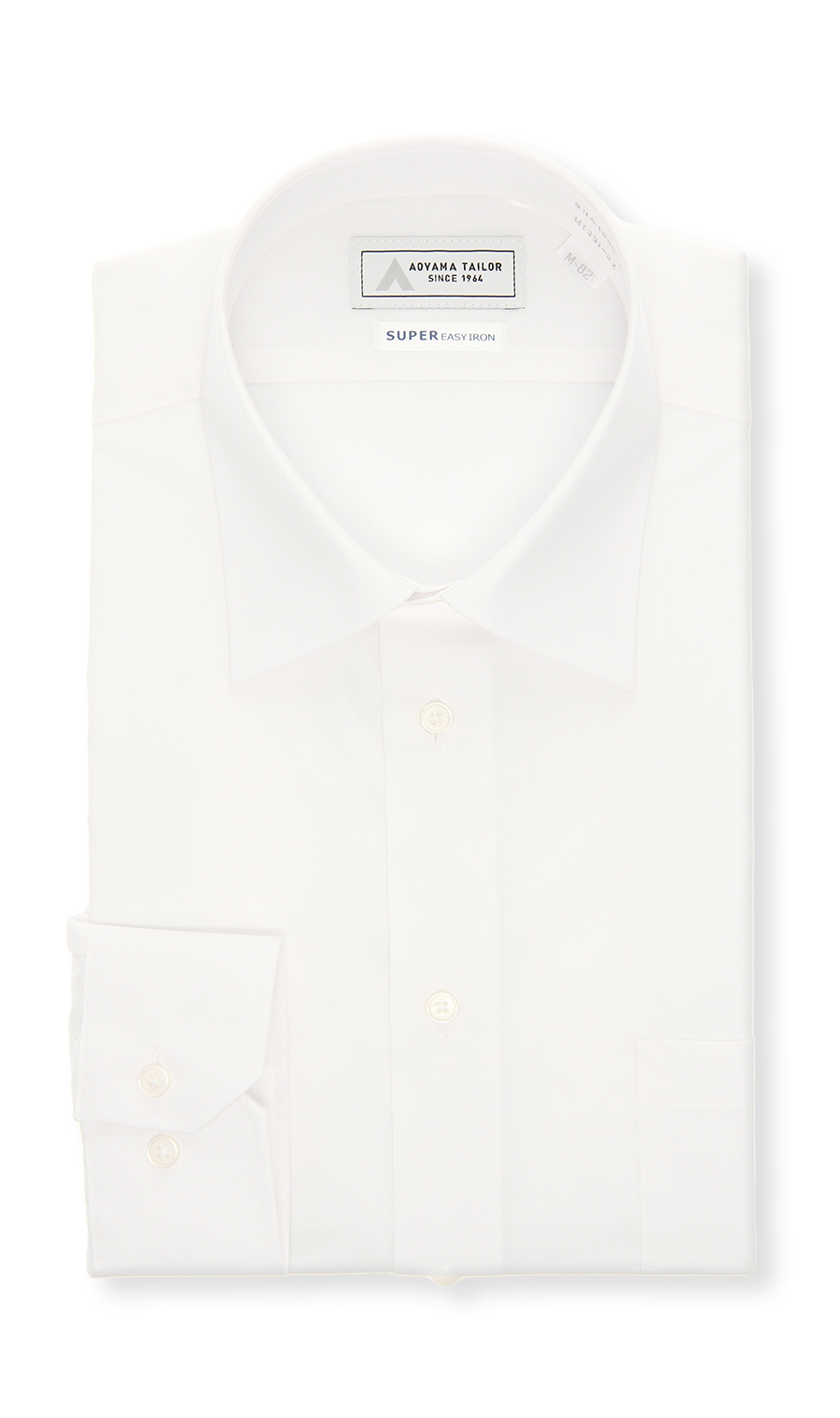 レギュラーカラーワイシャツ【白無地】 ホワイト 首周り:37cm,裄丈:78cm