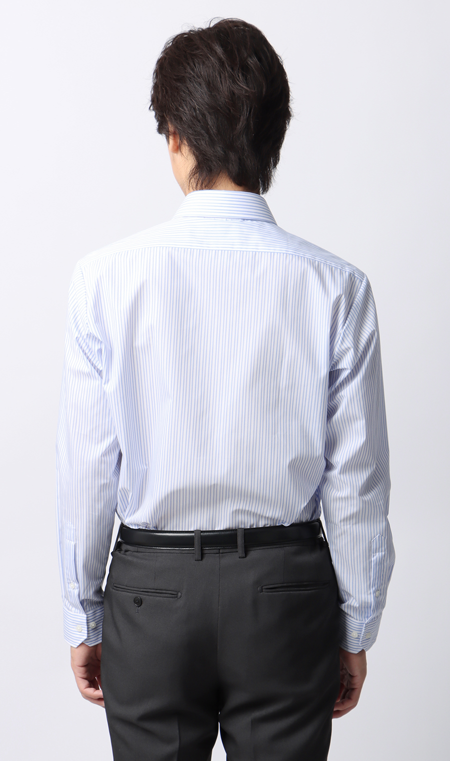 【みんなのシャツ】レギュラーカラーワイシャツ ブルー 首周り:37cm,裄丈:78cm