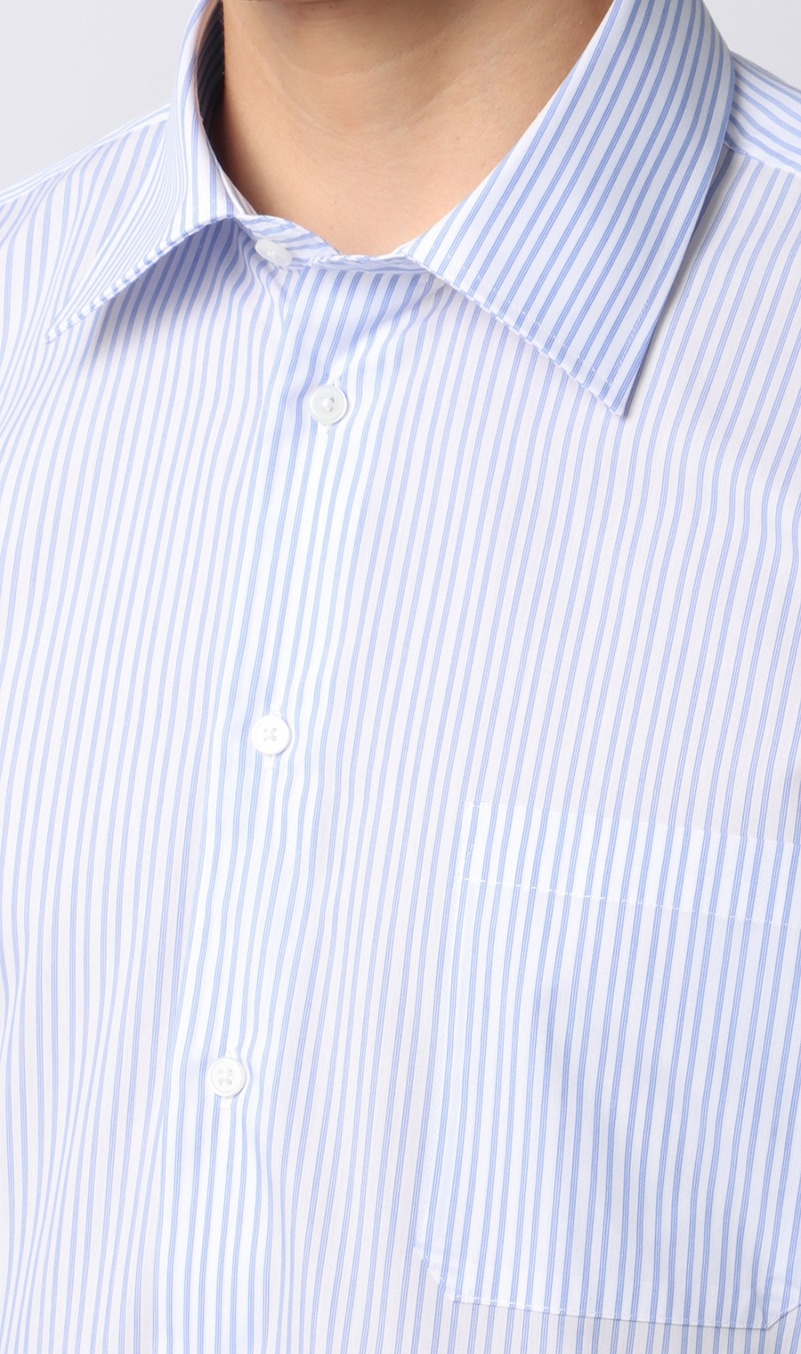 【みんなのシャツ】レギュラーカラーワイシャツ ブルー 首周り:37cm,裄丈:78cm