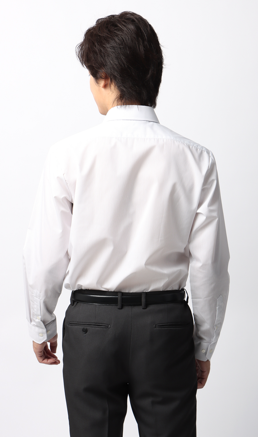 【みんなのシャツ】レギュラーカラーワイシャツ グレー 首周り:37cm,裄丈:78cm