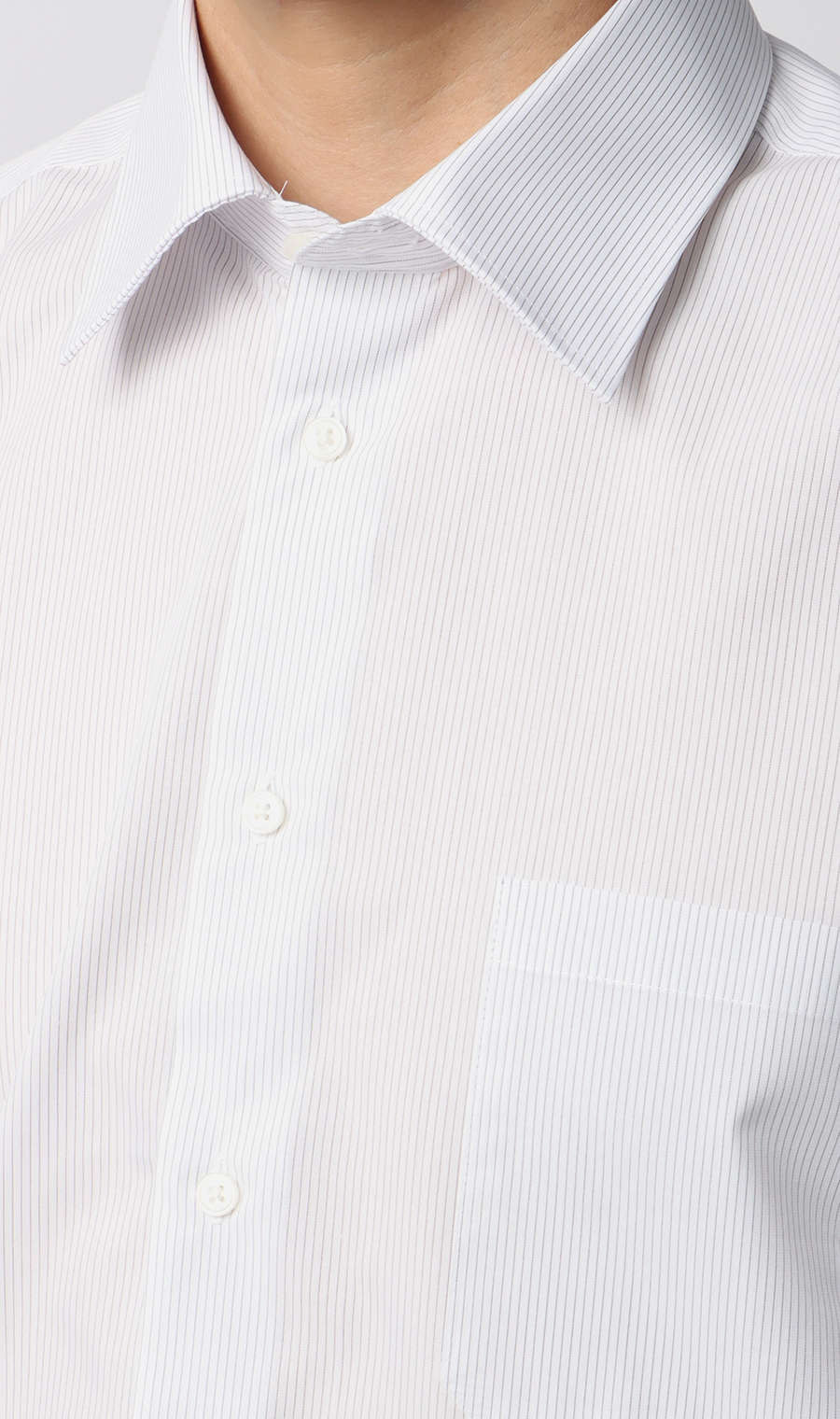 【みんなのシャツ】レギュラーカラーワイシャツ グレー 首周り:37cm,裄丈:78cm