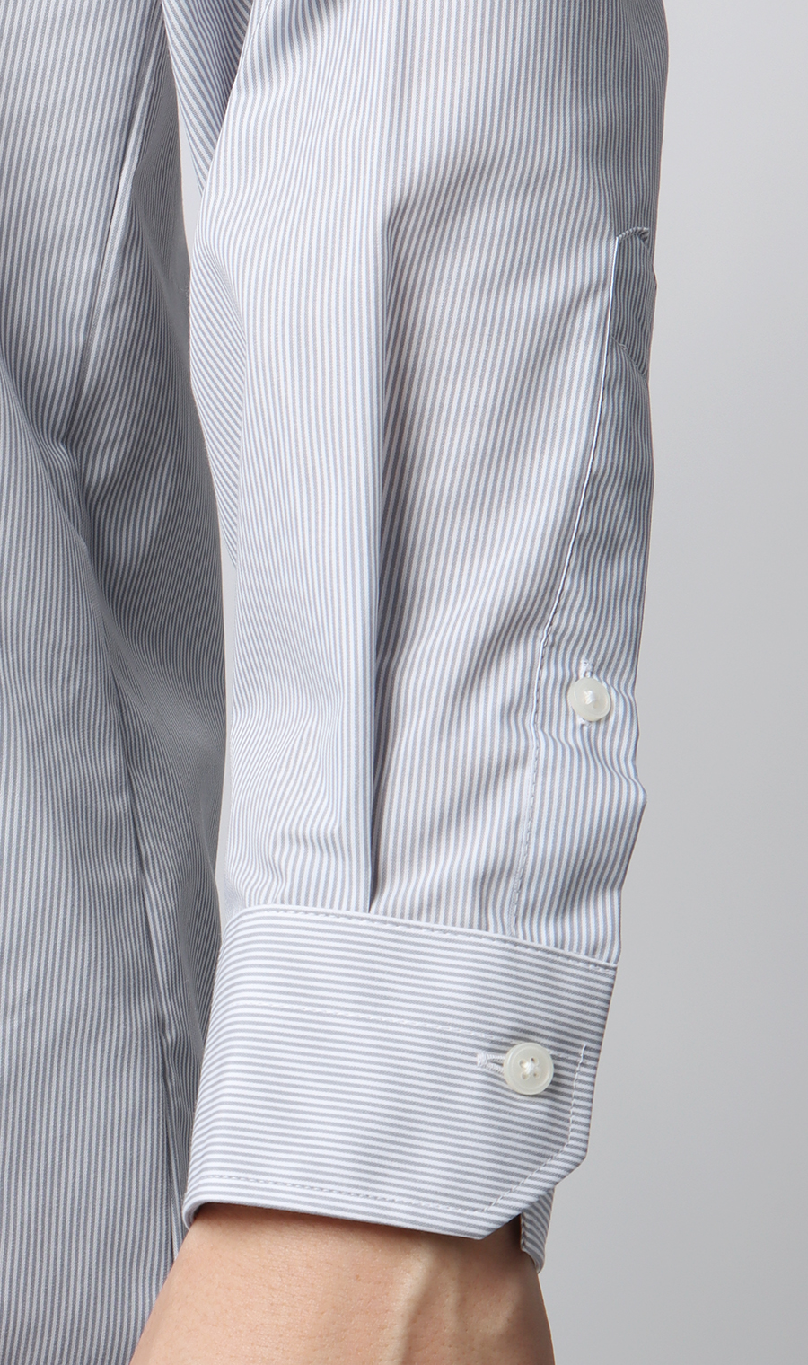 【みんなのシャツ】レギュラーカラーワイシャツ グレー 首周り:37cm,裄丈:82cm