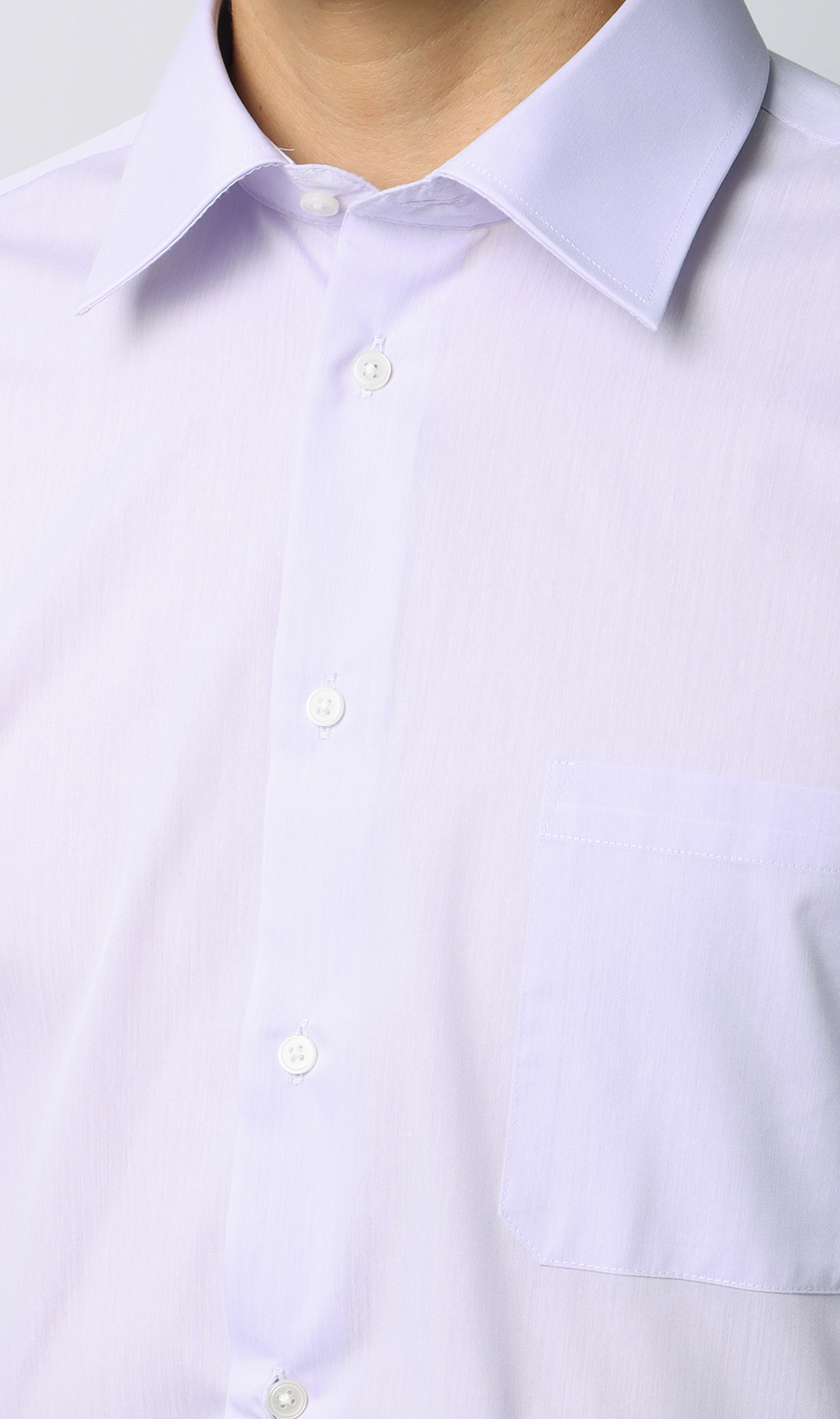 【みんなのシャツ】レギュラーカラーワイシャツ パープル 首周り:39cm,裄丈:82cm