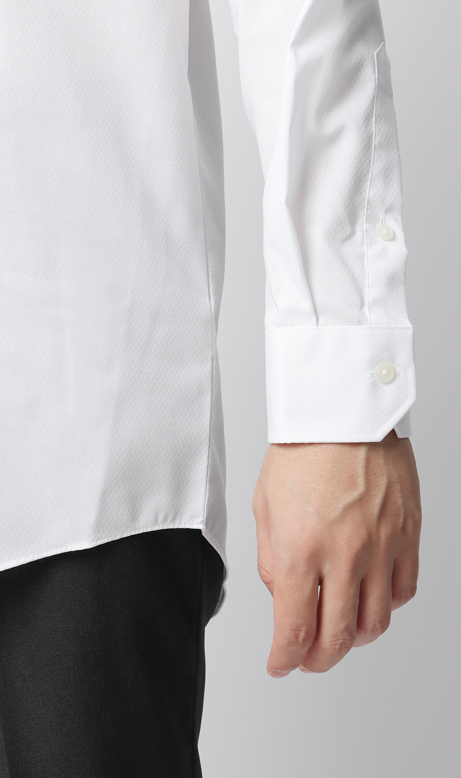 【みんなのシャツ】ボタンダウンワイシャツ ホワイト 首周り:37cm,裄丈:82cm