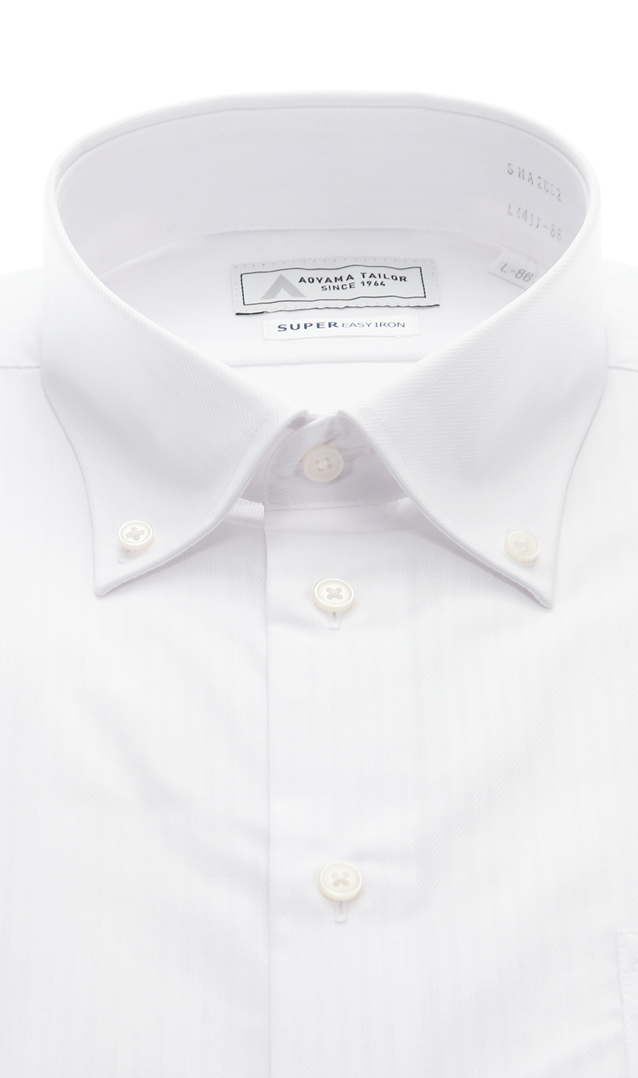 【みんなのシャツ】ボタンダウンワイシャツ【キング&トール】 ホワイト 首周り:45cm,裄丈:80cm
