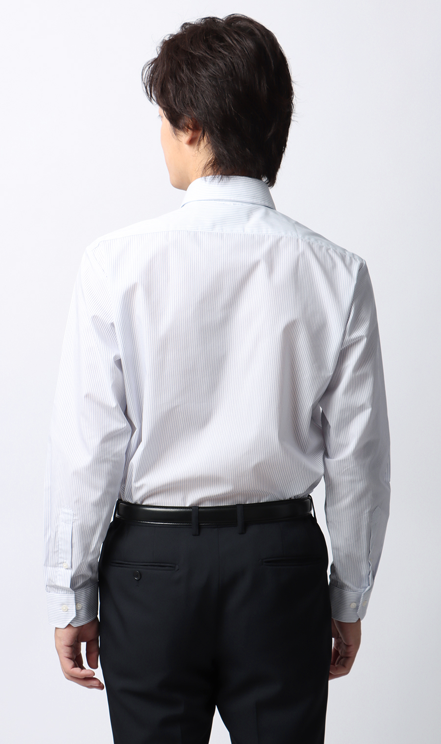 【みんなのシャツ】ボタンダウンワイシャツ ブルー 首周り:39cm,裄丈:80cm