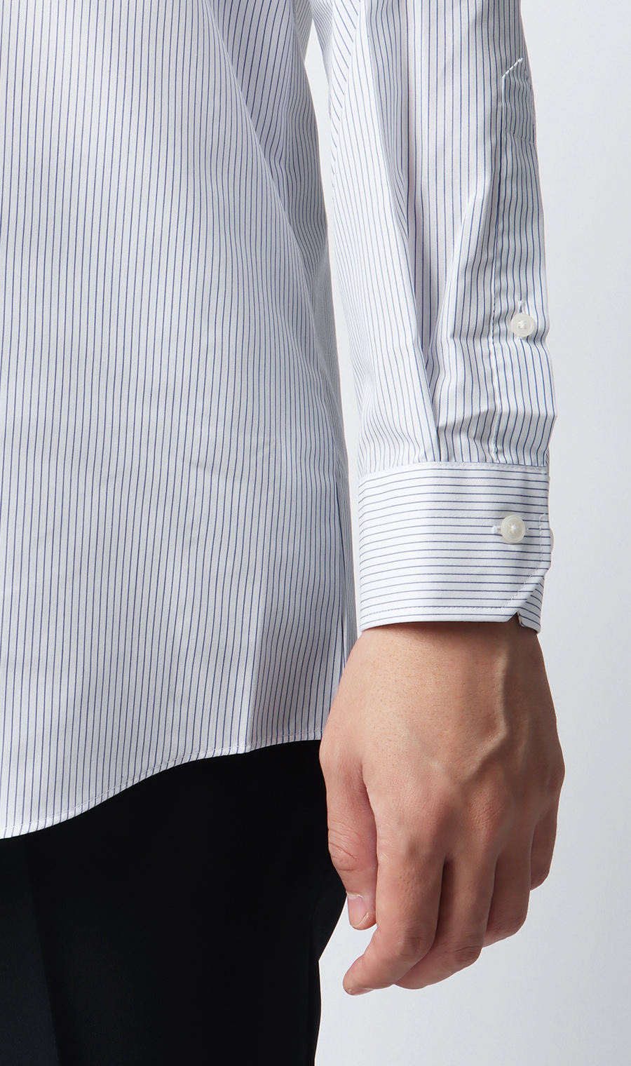 【みんなのシャツ】ボタンダウンワイシャツ ブルー 首周り:39cm,裄丈:80cm