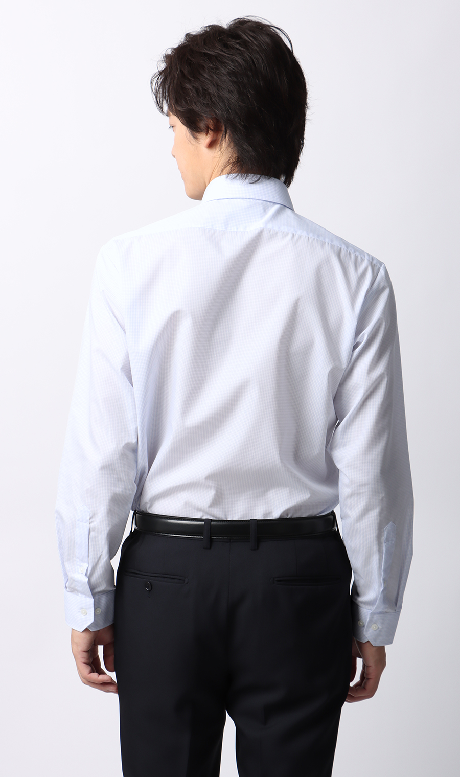 【みんなのシャツ】ボタンダウンワイシャツ ブルー 首周り:39cm,裄丈:86cm