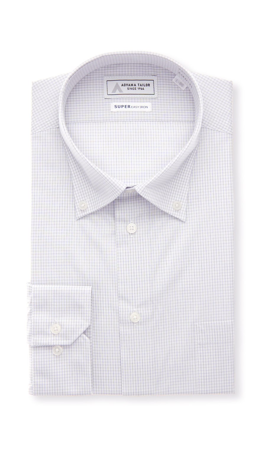 【みんなのシャツ】ボタンダウンワイシャツ グレー 首周り:39cm,裄丈:82cm