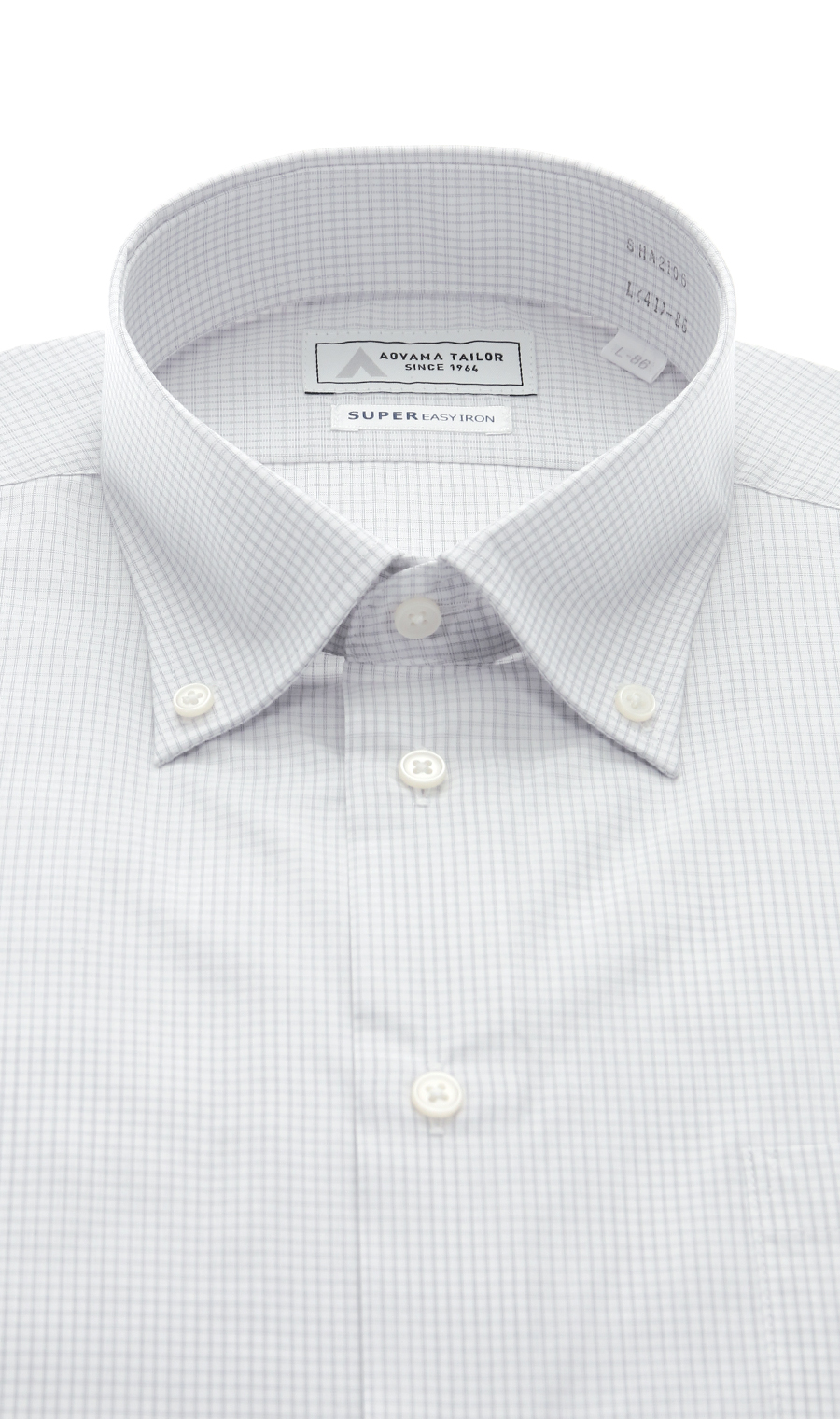 ■【みんなのシャツ】ボタンダウンワイシャツ【キング&トール】 グレー 首周り:45cm,裄丈:80cm