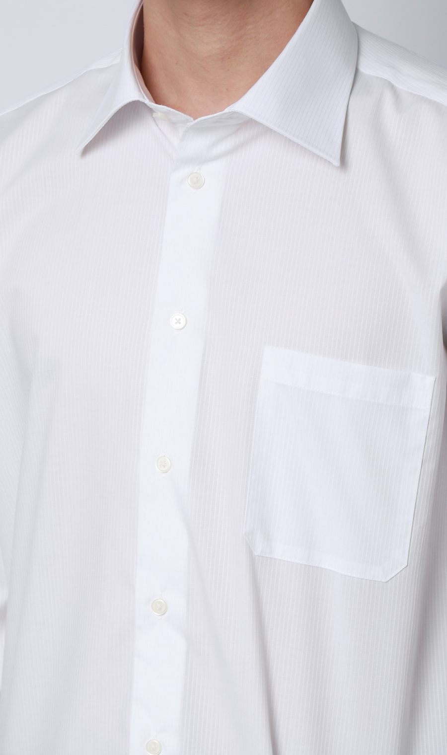 【みんなのシャツ】ワイドカラーワイシャツ ホワイト 首周り:37cm,裄丈:78cm