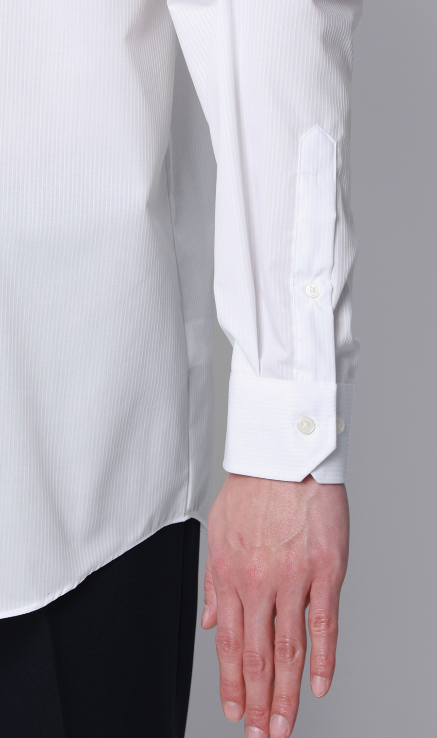 【みんなのシャツ】ワイドカラーワイシャツ ホワイト 首周り:37cm,裄丈:78cm