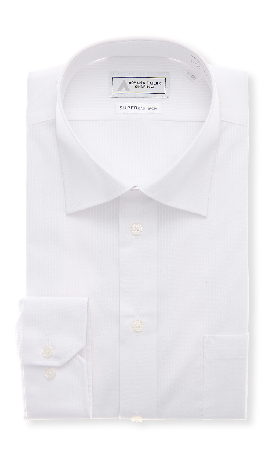 【みんなのシャツ】ワイドカラーワイシャツ ホワイト 首周り:37cm,裄丈:78cm