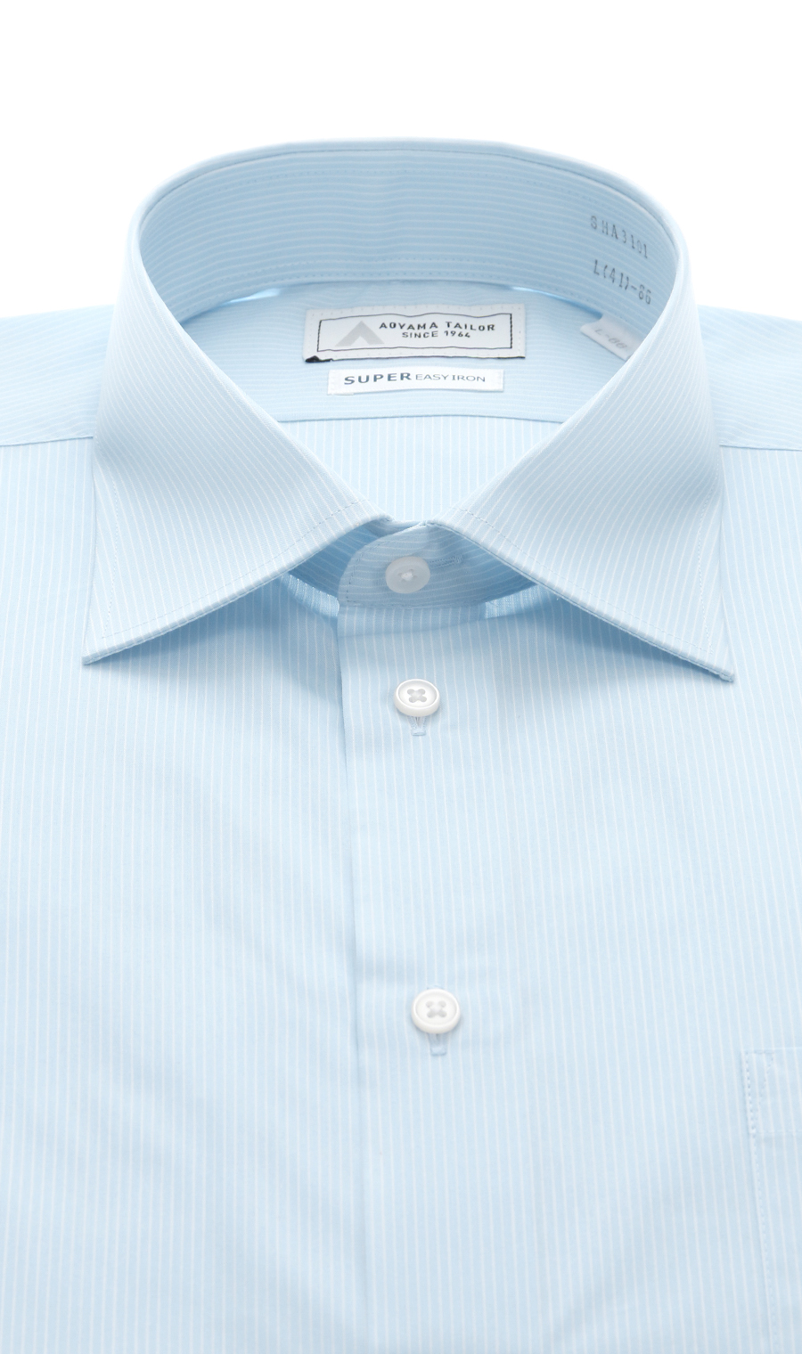 【みんなのシャツ】ワイドカラーワイシャツ【キング&トール】 ブルー 首周り:45cm,裄丈:80cm