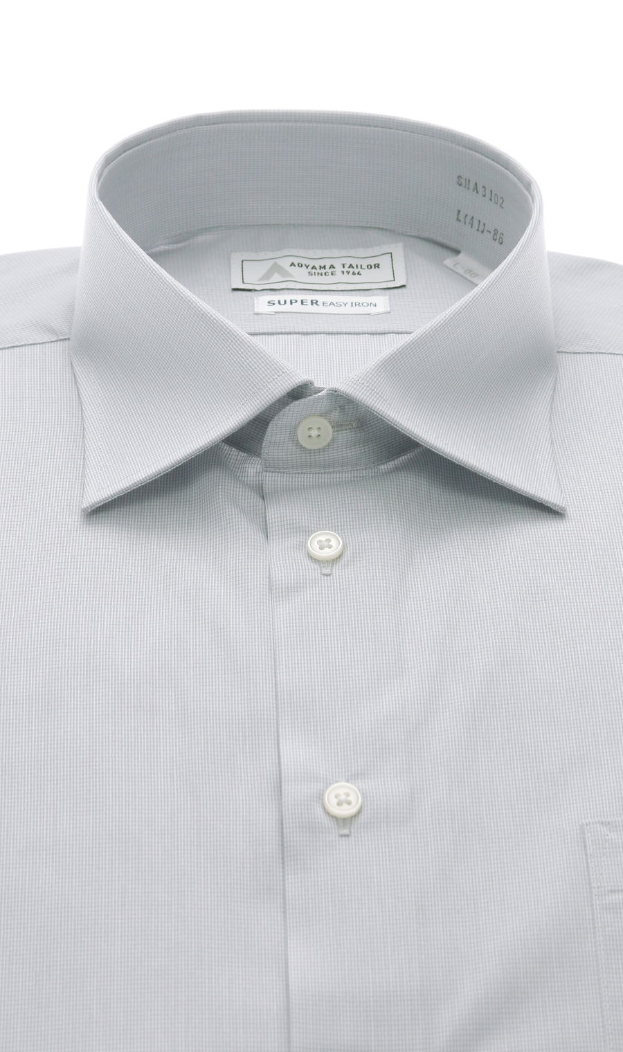 【みんなのシャツ】ワイドカラーワイシャツ【キング&トール】 グレー 首周り:45cm,裄丈:80cm