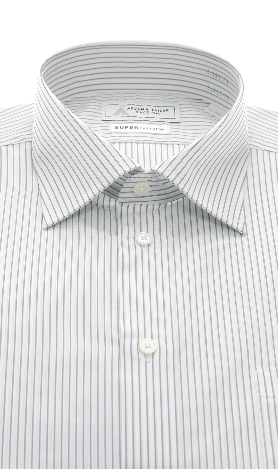 【みんなのシャツ】ワイドカラーワイシャツ【キング&トール】 グレー 首周り:45cm,裄丈:88cm