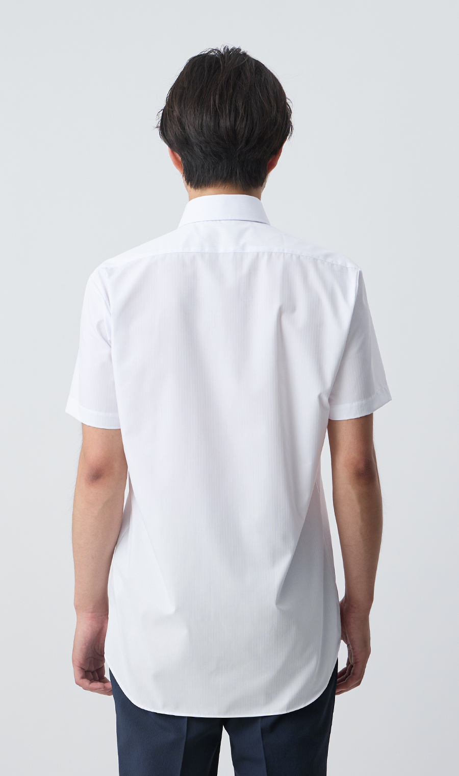 【みんなのシャツ】ボタンダウンワイシャツ【涼】【半袖】 ホワイト 首周り:39cm,裄丈:00