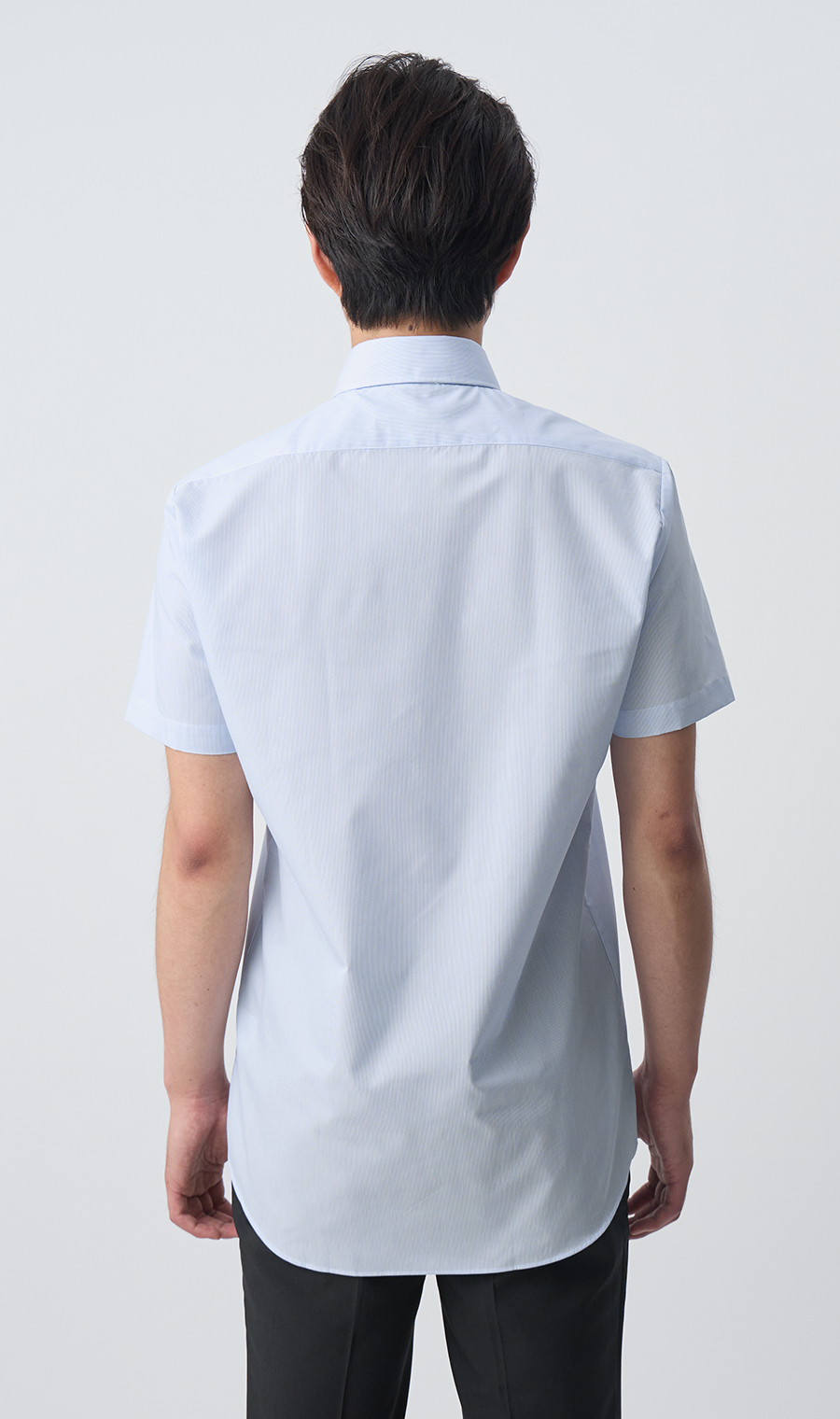 【みんなのシャツ】ボタンダウンワイシャツ【涼】【半袖】 サックス 首周り:37cm,裄丈:00