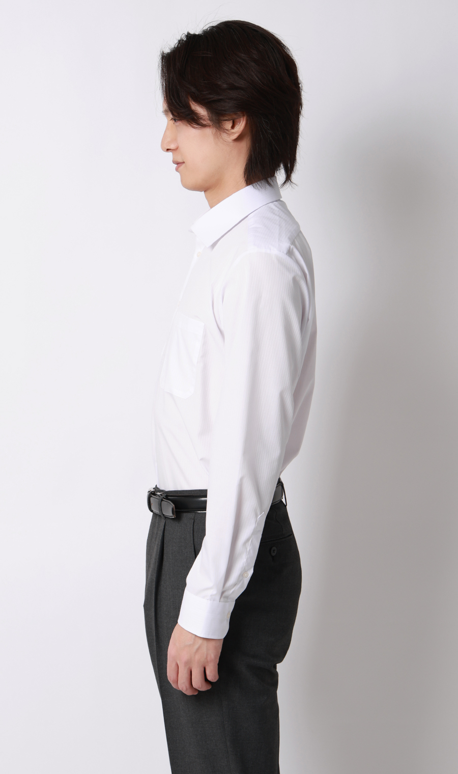 【みんなのシャツ】ワイドカラーワイシャツ ホワイト 首周り:37cm,裄丈:78cm