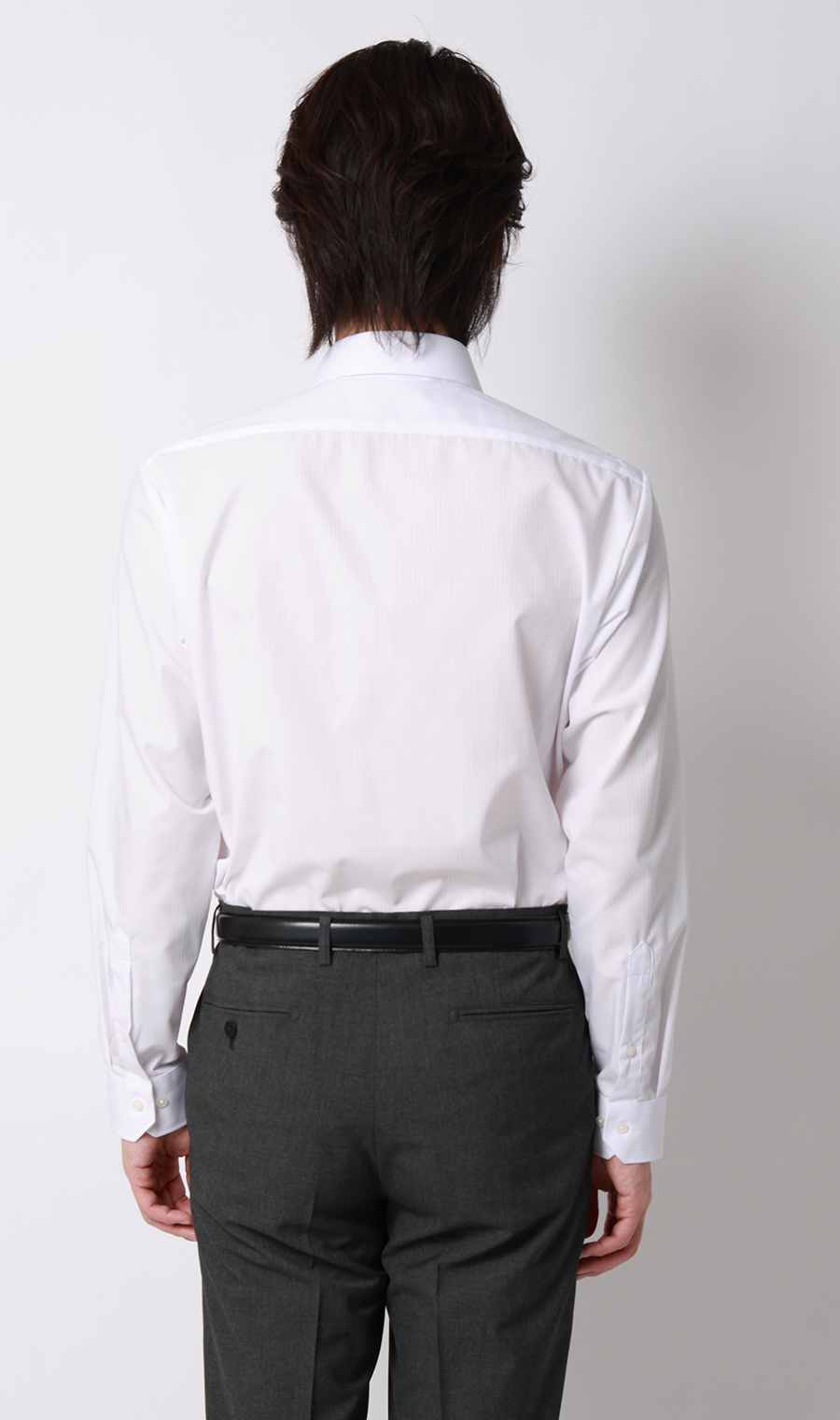 【みんなのシャツ】ワイドカラーワイシャツ ホワイト 首周り:37cm,裄丈:78cm