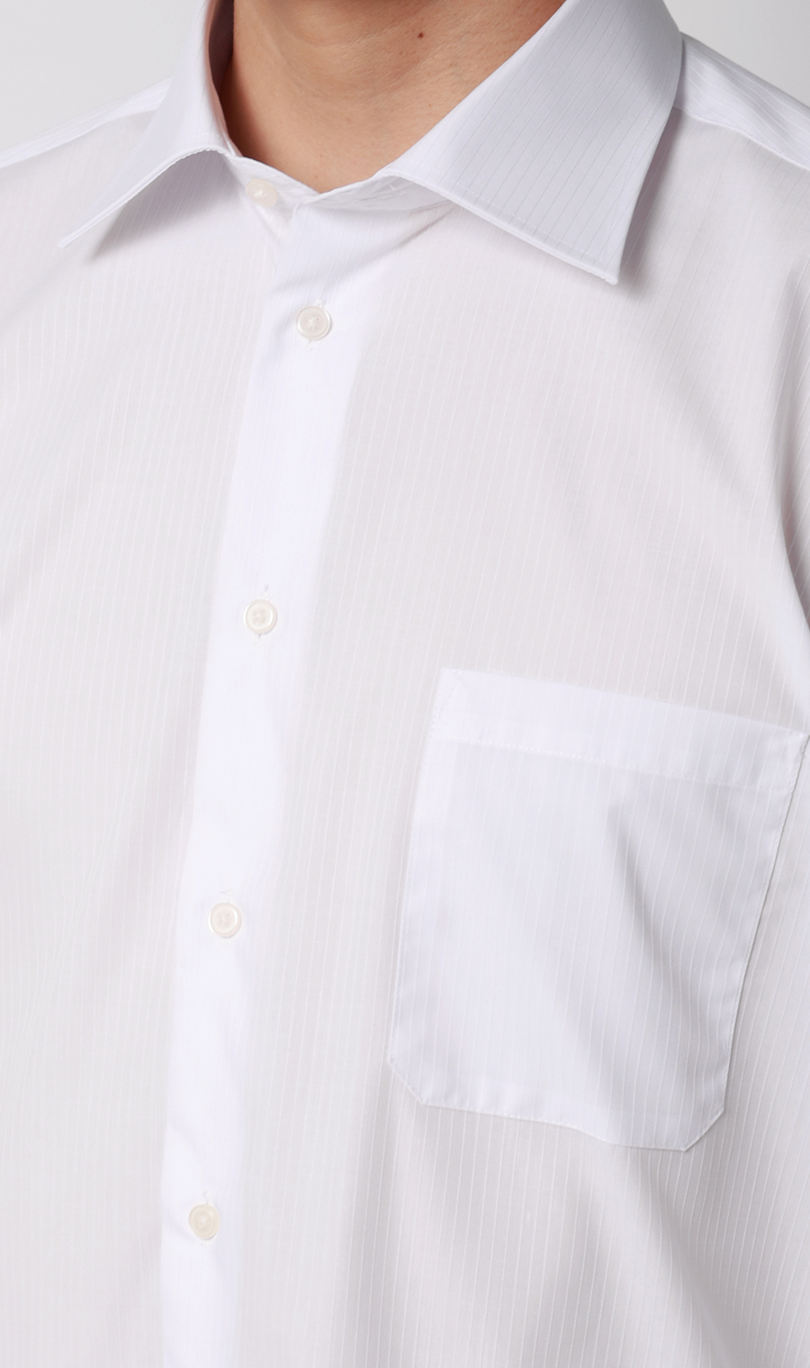 【みんなのシャツ】ワイドカラーワイシャツ ホワイト 首周り:37cm,裄丈:78cm