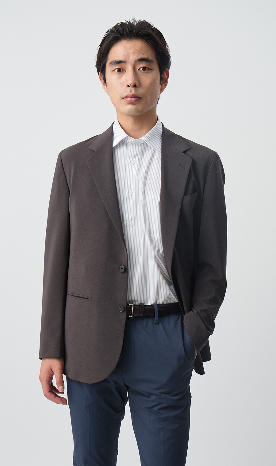 【みんなのシャツ】ワイドカラーワイシャツ【涼】【半袖】 グレー 首周り:37cm,裄丈:00