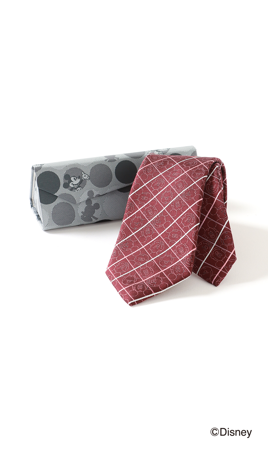 レギュラータイ＆メガネケースセット【Disney】 ワイン 7