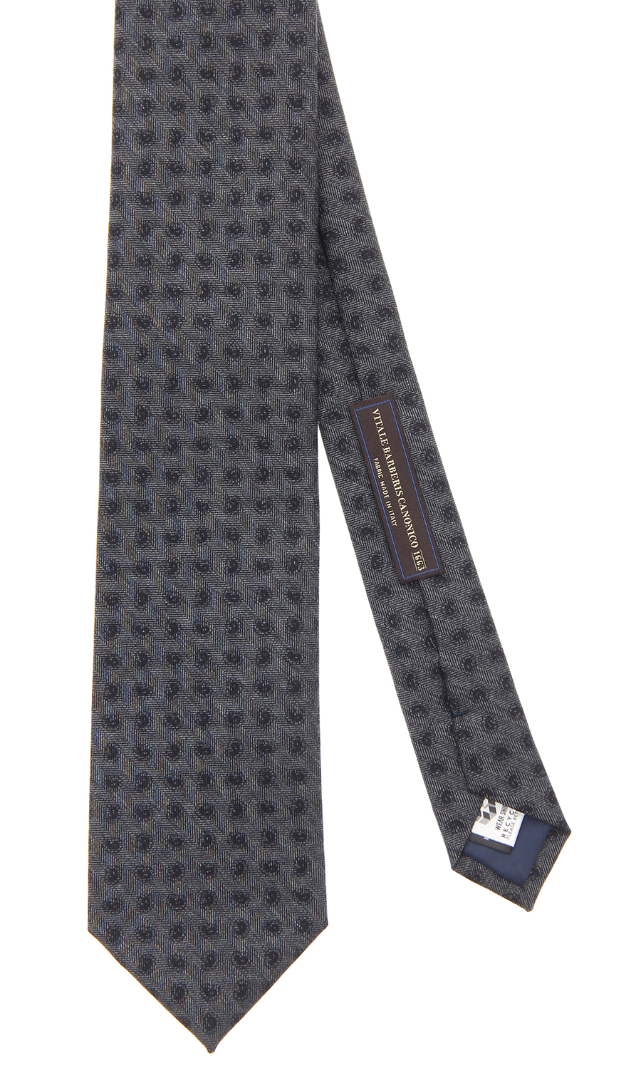 プレミアムレギュラータイ【HAND PRINT ON SUIT FABRIC】 グレー 6