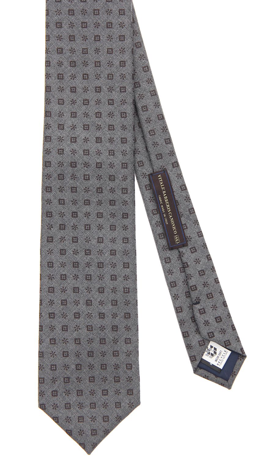 プレミアムレギュラータイ【HAND PRINT ON SUIT FABRIC】 グレー 2
