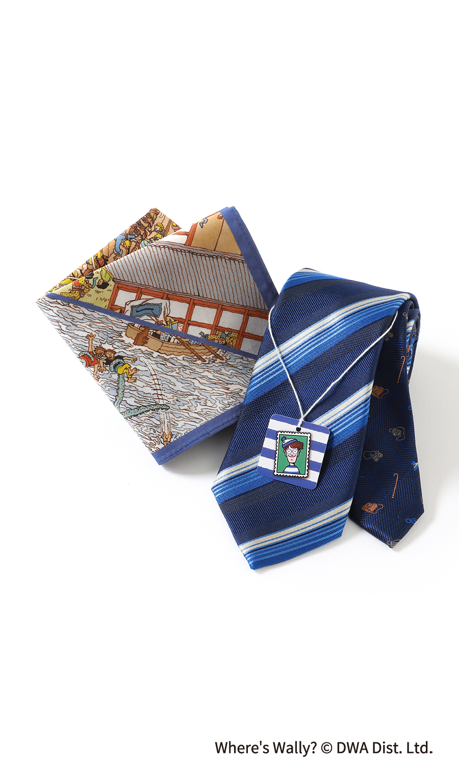 レギュラータイ・ハンカチセット【ウォーリーをさがせ！コラボ】 ブルー 9